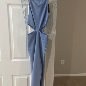 Chic Blue Backless Dress